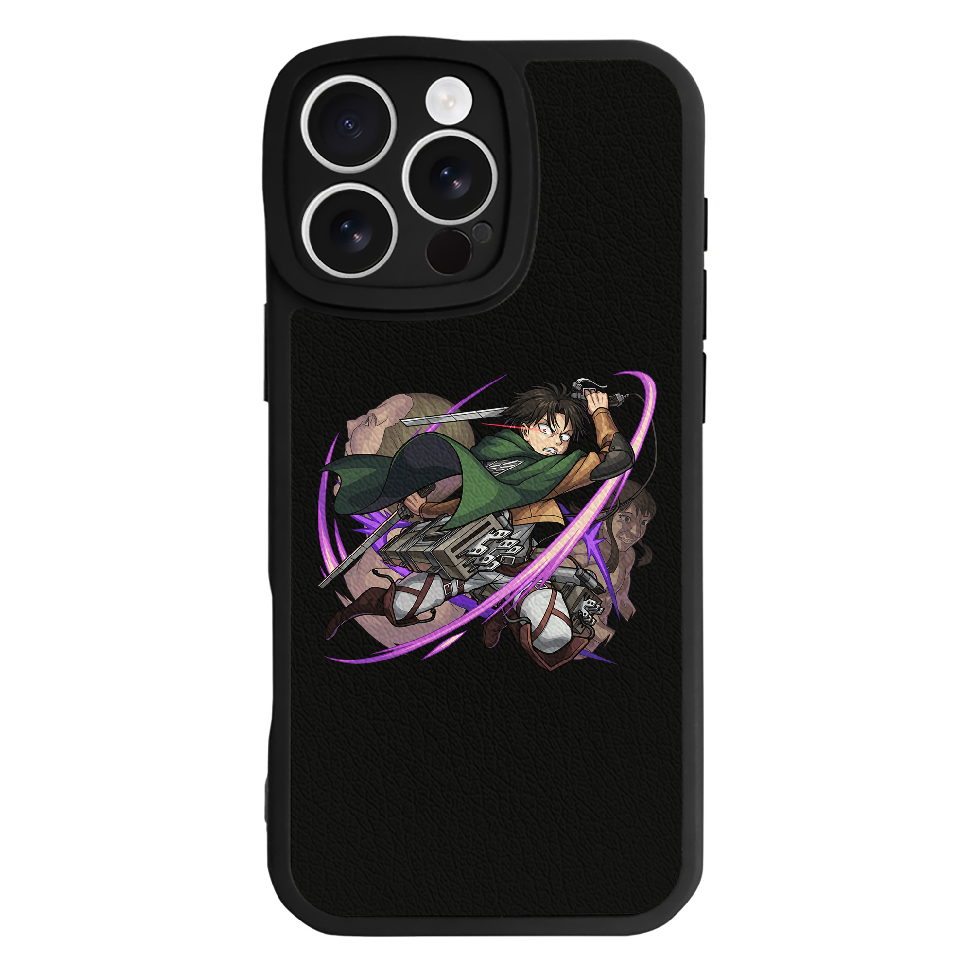 （画像用） 進撃の巨人 リヴァイ·アッカーマン Attack on Titan Levi Ackerman 【iPhone 16シリーズ対応】シリコンスマホケース（レザー調） 材質：シリコン